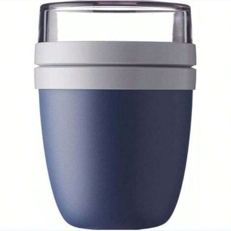 Pot à déjeuner Ellipse, bol à muesli pratique 500 ml, pot à yaourt, boîte à déjeuner – convient au congélateur, au micro-ondes et au lave-vaisselle,Couleur:bleu
