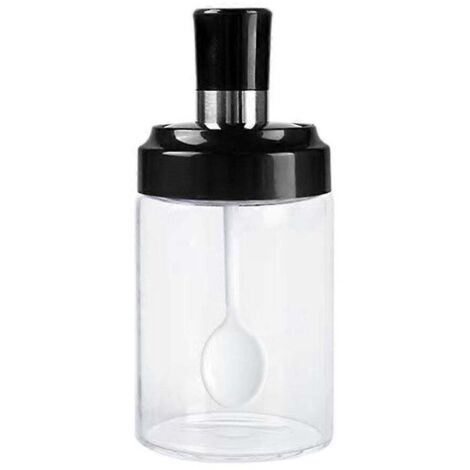 Pot à épices en verre avec couvercle cuillère intégré, boîte à épices pour la cuisine