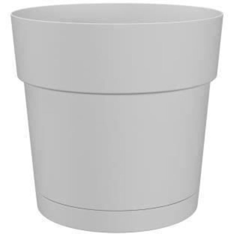 Pot a fleurs et plantes rond capri large - Plastique - Réservoir d'eau - diametre 50 cm - Blanc Artevasi