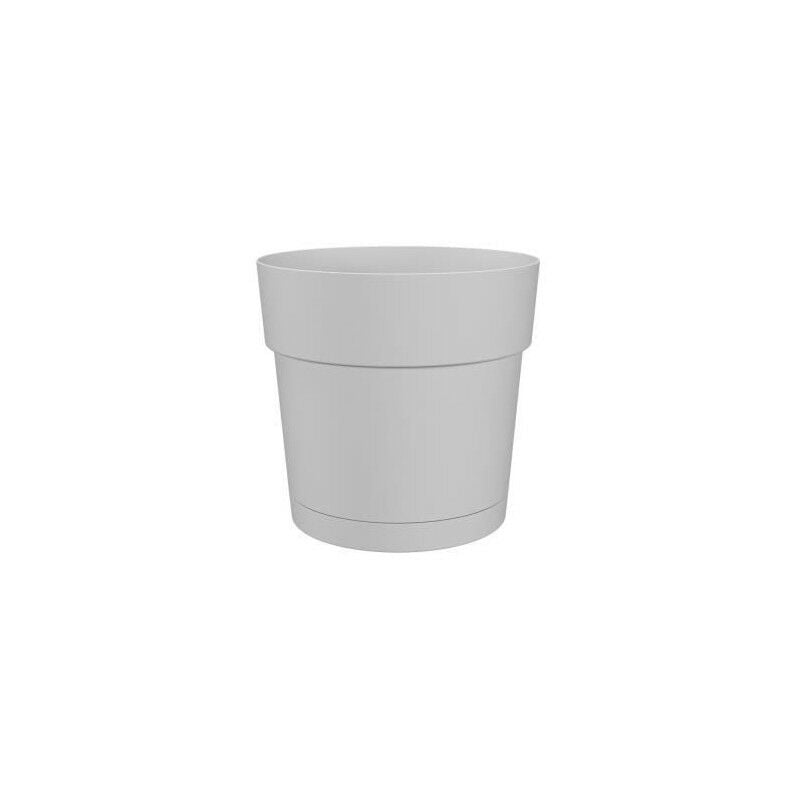 Pot a fleurs et plantes rond capri large - Plastique - Réservoir d'eau - diametre 30 cm - Blanc Artevasi