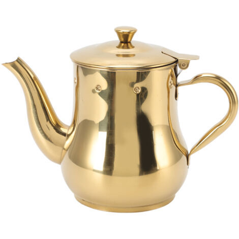 Pot à huile de cuisine, théière en acier inoxydable à sortie d'eau profilée de 500 ml, facile à nettoyer pour un usage domestique Or.