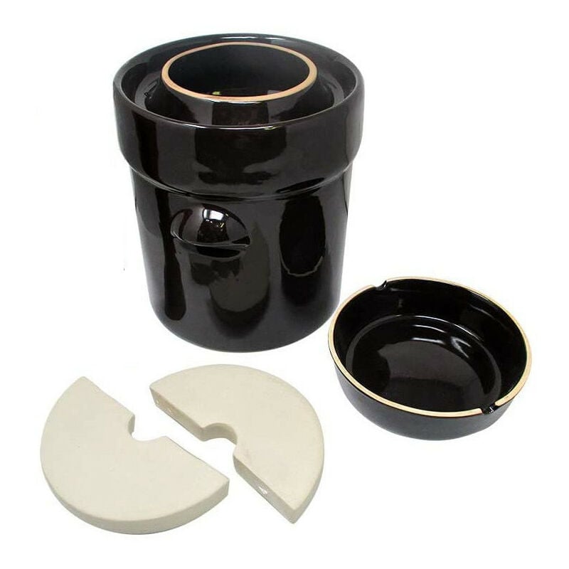 Pot à choucroute avec pierres lacto-fermentation 20L Marron