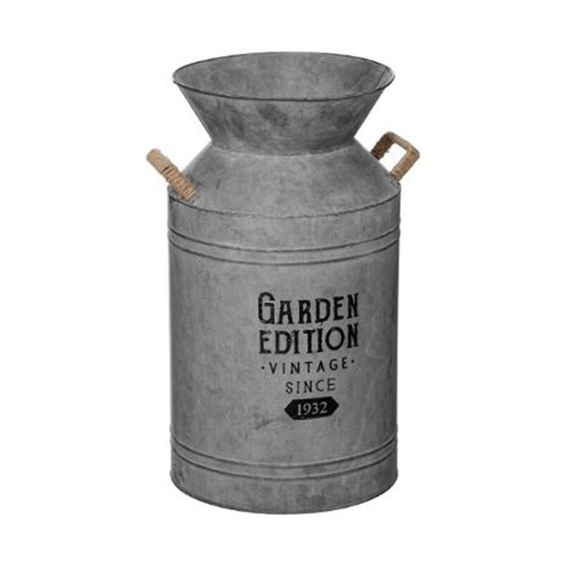 Pot à Lait Déco Vintage 'Zinc' 48cm Gris