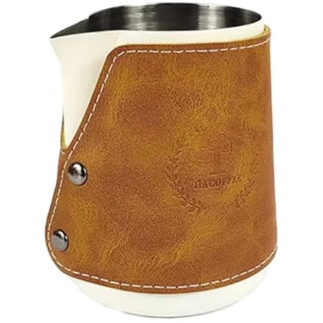 Pot à lait mousseur en acier inoxydable 400 ml avec couvercle en cuir A