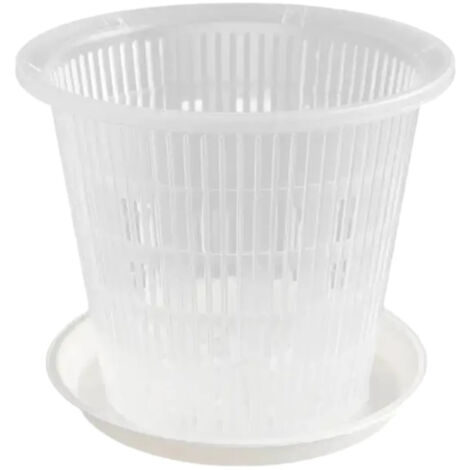 Pot à orchidées transparent Ff 5 avec trous + base