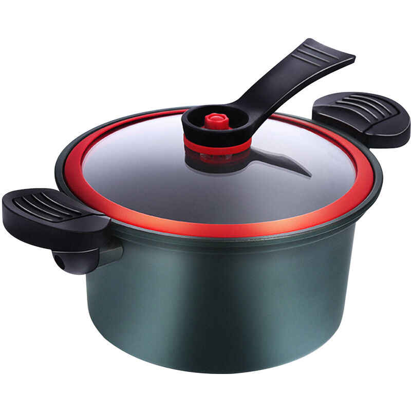 Asupermall - Pot A Soupe 3.5L Marmite De 8 Pouces Avec Support Couvercle En Verre Marmite A Revetement Antiadhesif 6 Couches Compatible Batterie De