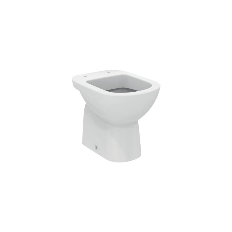 Pot à terre décharge au sol blanc brillant avec siège slim Ideal Standard i.Life - Avec abattant wc