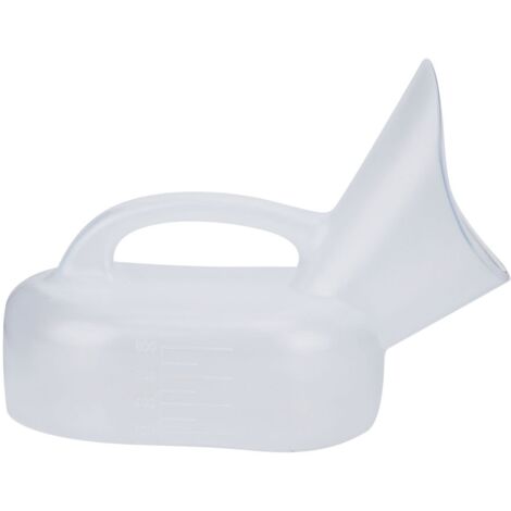Pot à Urine Portable - 1000 ml - Translucide - Avec Échelle de Mesure et Poignée - Pour Utilisation Extérieure, À Domicile ou en Voiture