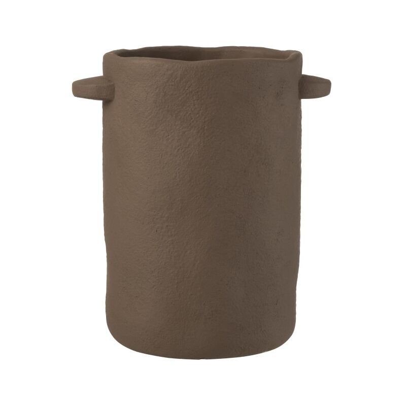 Pot allongé en ciment marron foncé 26x20x29cm