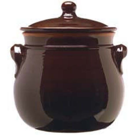 Pot Arrondi En Terre Cuite Brunella Avec Couvercle - 24 cm