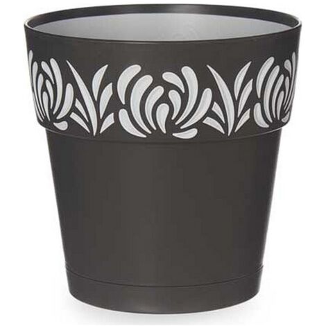 Pot auto-arrosant Gaia Anthracite Plastique (15 x 15 x 15 cm)