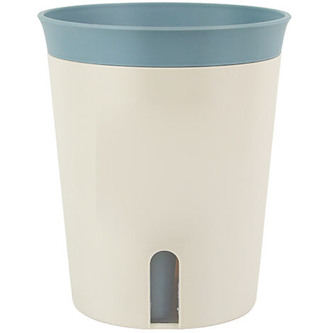 Pot Autonome L Bleu En Plastique Stackable avec Trou Drainage pour Plantes Intérieur/Extérieur