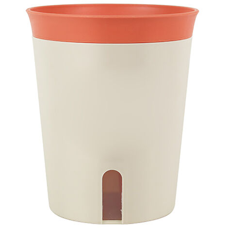 Pot Autonomètre Medium Orange Rouge Pot de Fleurs Plastique Stackable avec Trou Drainage Indoor Outdoor [Mano] Planter Autonomètre Stackable Plastique Medium Orange Rouge Trou Drainage