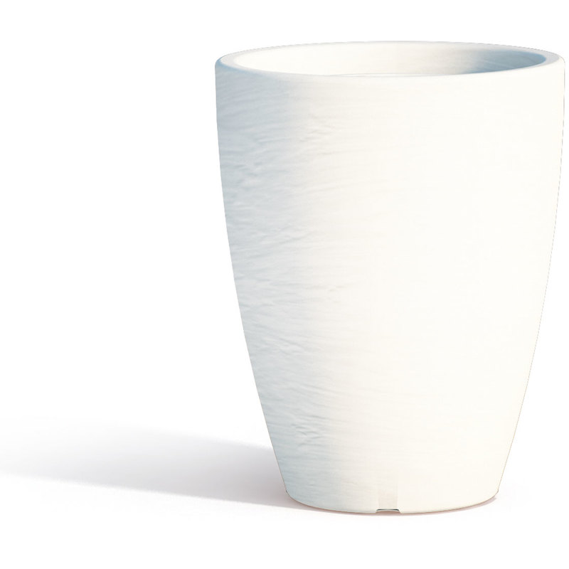 Pot avec soucoupe en résine mod. Aloe Rond ø 30 cm h 38 blanc