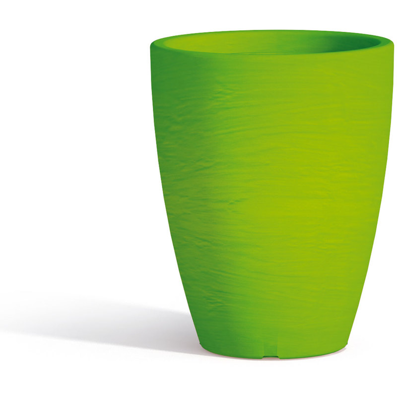 Tekcnoplast - Pot avec soucoupe en résine mod. Aloe Rond ø 30 cm h 38 vert