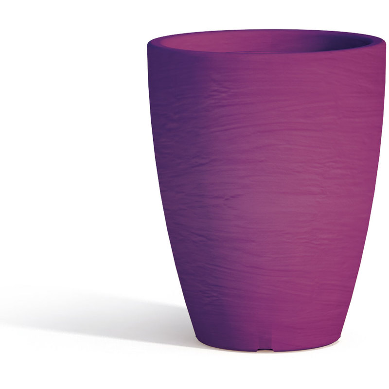 Pot avec soucoupe en résine mod. Aloe Rond ø 30 cm h 38 violet