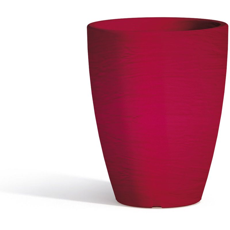 Tekcnoplast - Pot avec soucoupe en résine mod. Aloe Rond ø 30 cm h 38 rouge
