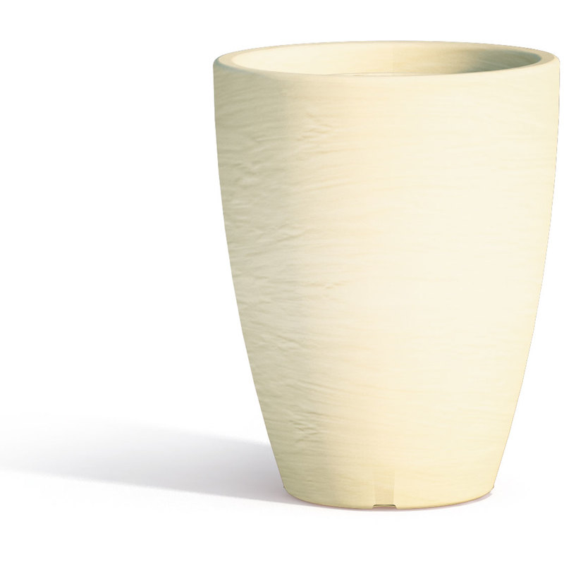 Tekcnoplast - Pot avec soucoupe en résine mod. Aloe Rond ø 30 cm h 38 ivoire