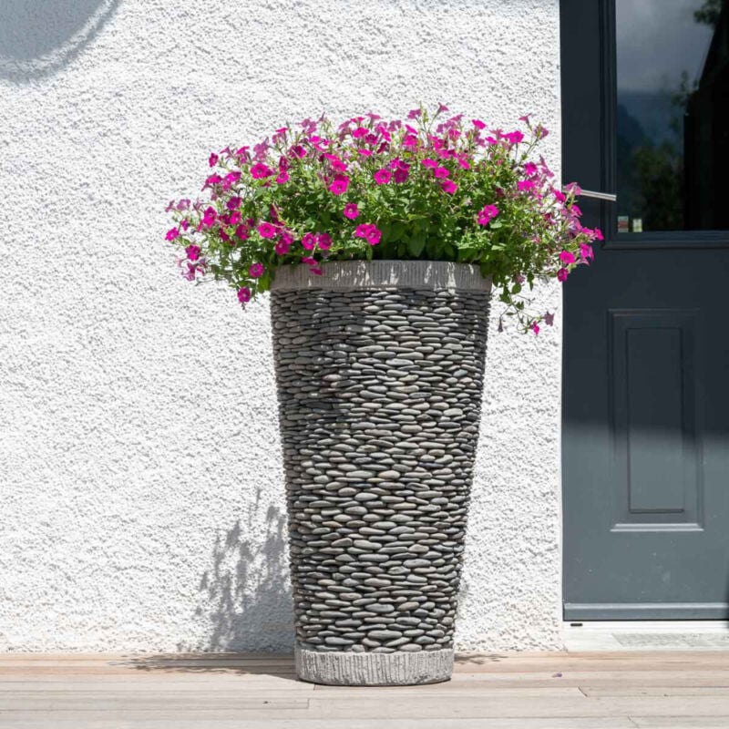 Wanda Collection - Pot bac jardinière conique galet 80cm jardin extérieur zen