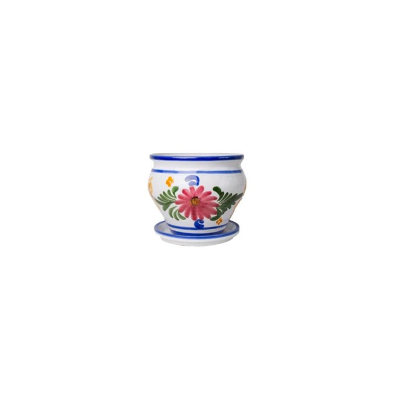 Jardin - Pot en argile flor noix de coco 23x27 cm