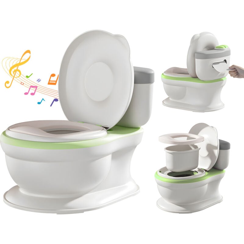 Pot Béb Toilette, Apprentissage Propreté Enfants Garçon et Fille, Stable, Confortable, Bac Amovible. Toilette enfant - Vert