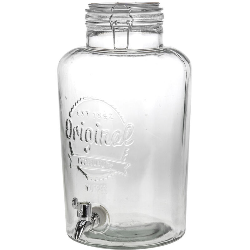 Excellent-houseware Distributore Vintage In Vetro Trasparente 8l