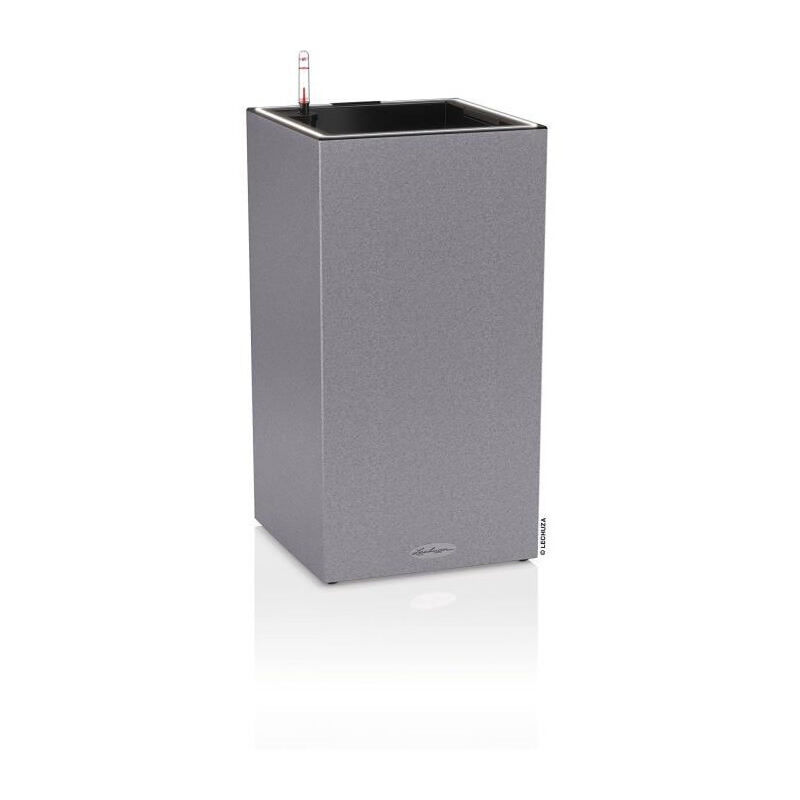 Pot de fleur Lechuza Canto Stone Colonne 30 - kit complet led, gris pierre