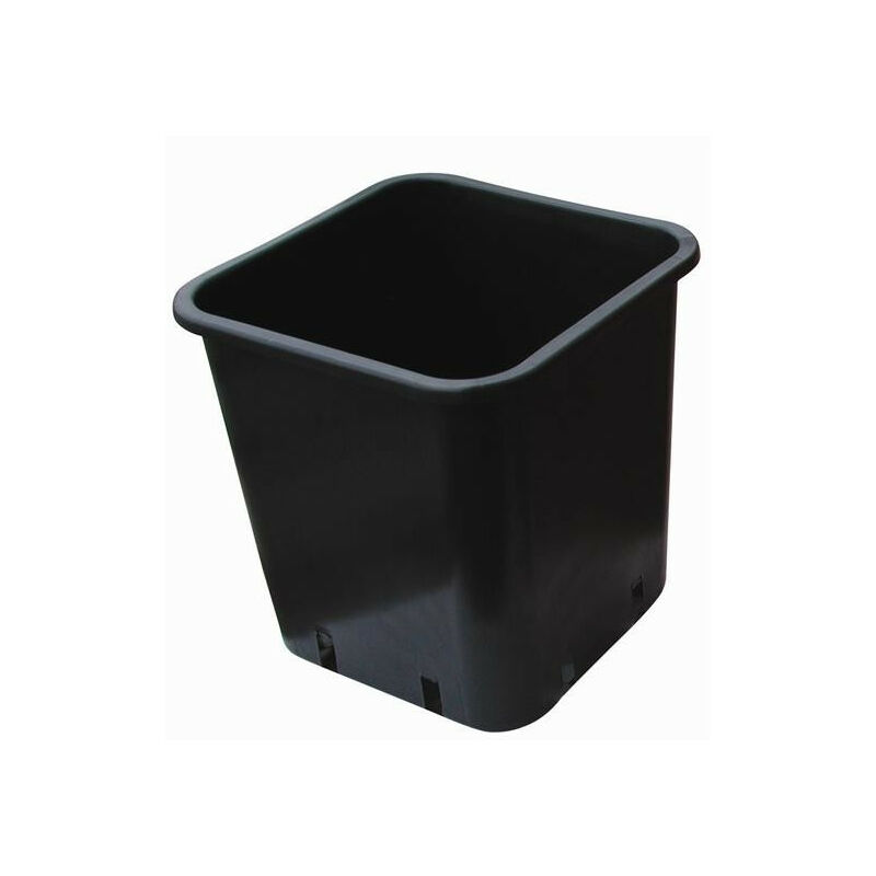 Pot Carré noir 12x12x13 - 1,5 l x 100pcs en plastique