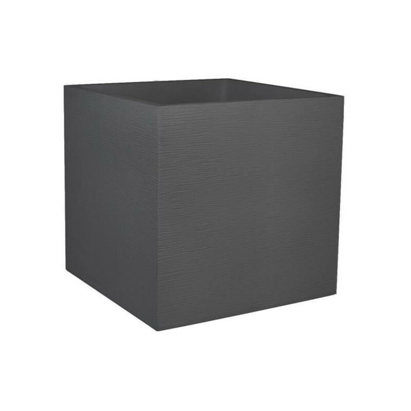 Pot carré Graphit - Anthracite - 49.5x49.5x49.5 - 57L EDA Plastiques - Intérieur et extérieur