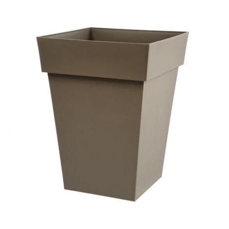 Pot carré mi haut Toscane 39x39x53cm 51L taupe - EDA