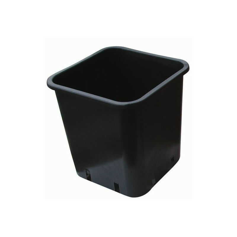 CIS - Pot carré noir 28x28x28.3cm - 14L en plastique