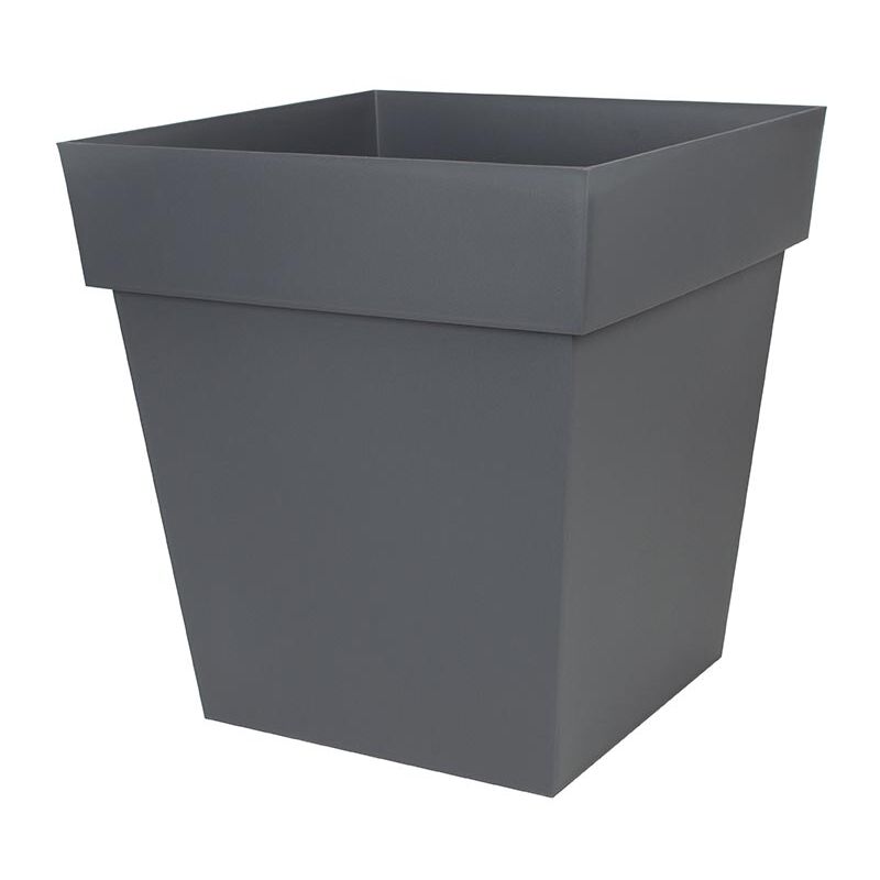Pot de fleur Toscane Carré - 49,5 x 49,5 x 52,5 cm - 87 Litres - Gris anthracite - EDA