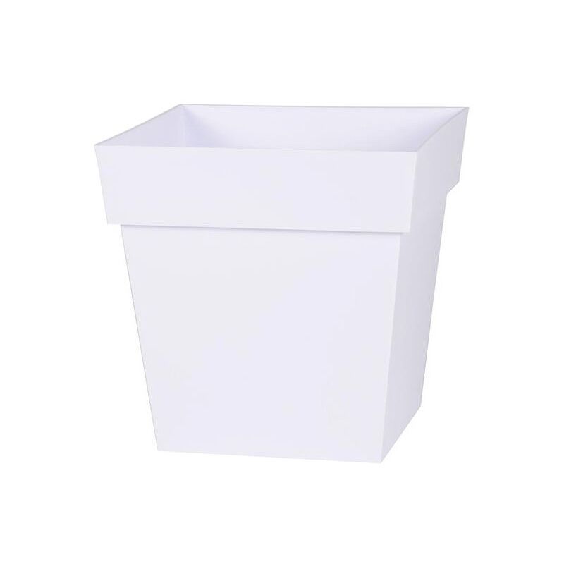 EDA - Pot de fleur carré Toscane 49,5 x H.52,5 cm - Blanc