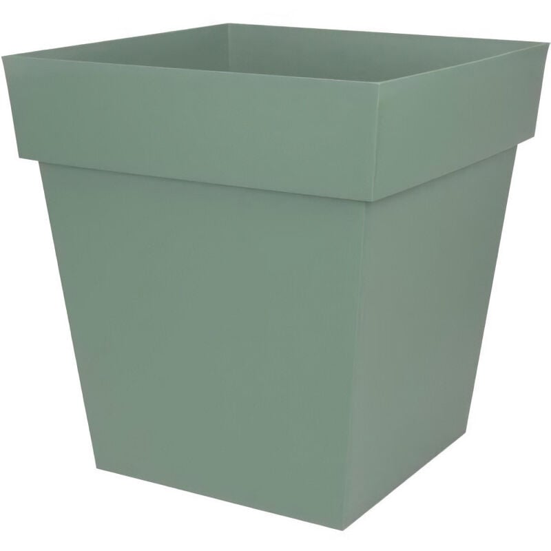 EDA - Pot de fleur carré Toscane 49,5 x H.52,5 cm - Vert laurier