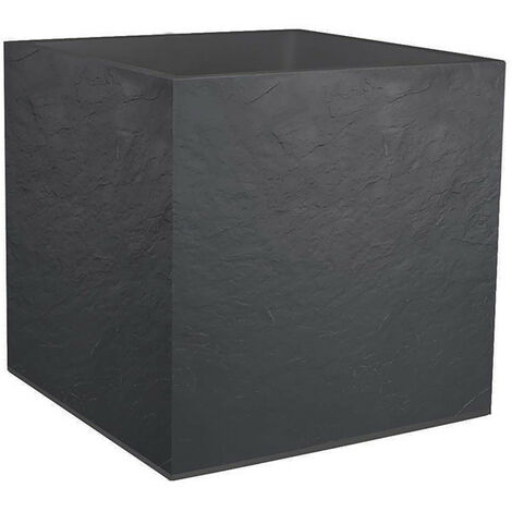 Pot carré Volcania - 49.5x49.5x49.5cm 57L gris galet - EDA Plastique