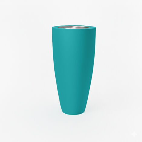 Pot conique 3-en-1 table inox : jardinière, mange-debout et bac à glaçons - plast'up rotomoulage