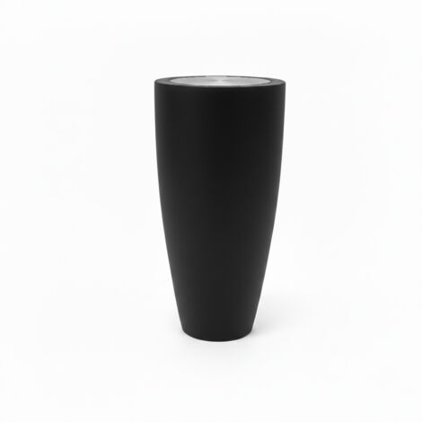 Pot conique 3-en-1 table inox : jardinière, mange-debout et bac à glaçons - plast'up rotomoulage