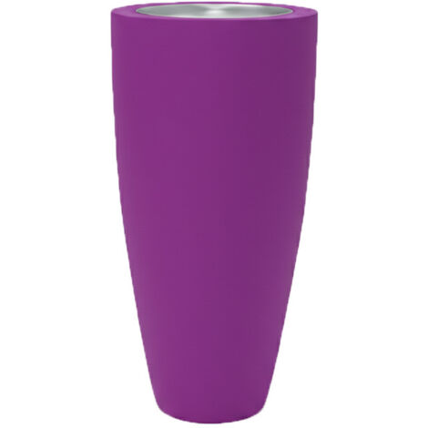 Pot conique 3-en-1 table inox : jardinière, mange-debout et bac à glaçons - plast'up rotomoulage