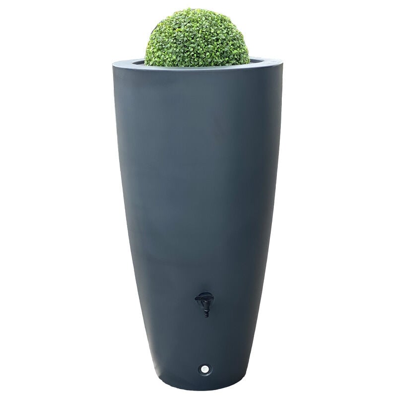 Plast'up Rotomoulage - Pot conique récupérateur eau de pluie aérien ros'eau-Gris-121cm - Gris