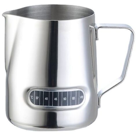 pot Crme De Lait, Pot Lait 600 Ml/20 Oz Avec Thermomtre, Ttine En Acier Inoxydable Avec Stylo D'art Pour Machine Caf