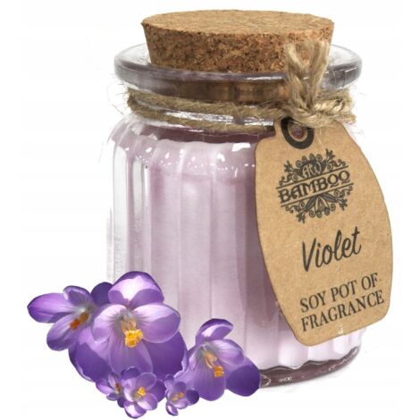 Pot de bougies parfumées au soja violette- Vendu par 1