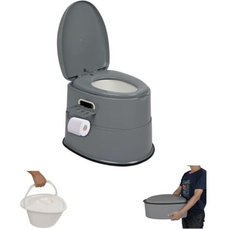 Pot de Chambre Adulte. Toilette Camping Amovible avec Porte-Papier Hygiénique
