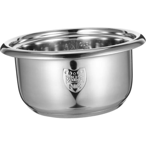 LARGEIGHT Pot De Cuisson Intérieur Acier Inoxydable pour Cuiseur À Riz Accessoire Résistant Aux Hautes Températures Facile À Nettoyer Et Compatible avec Divers Marques