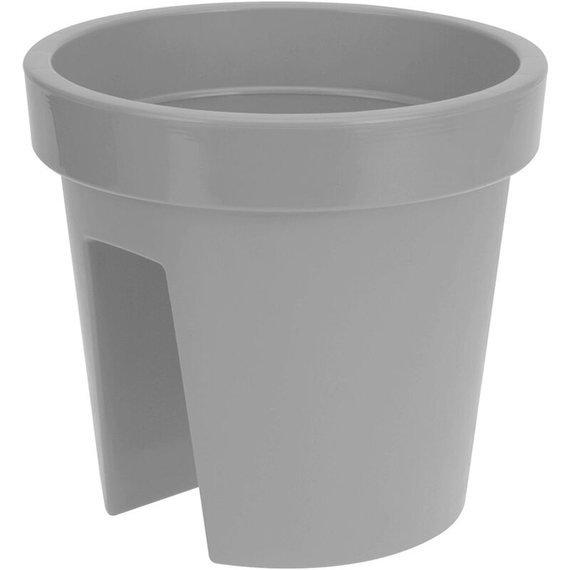 Plastiken - Pot de culture gris diam 28 cms pour balcons.