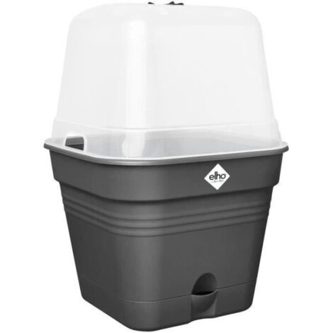Pot De Culture Kit Green Basics Carré 35cm Living Noir - Elho