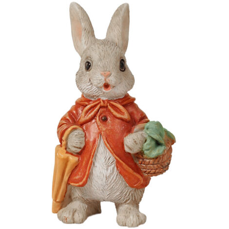 Pot de décoration 【Raincoat Rabbit】 - Cute Countryside Bunny Succulent Flower Pot Decoration - Résine Craft Balcony Potted Plant