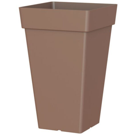 Pot De Fleur Capri Carre Haut 65cm Taupe