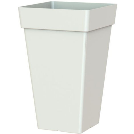 Pot De Fleur Capri Carre Hauteur 65cm Blanc - Eda
