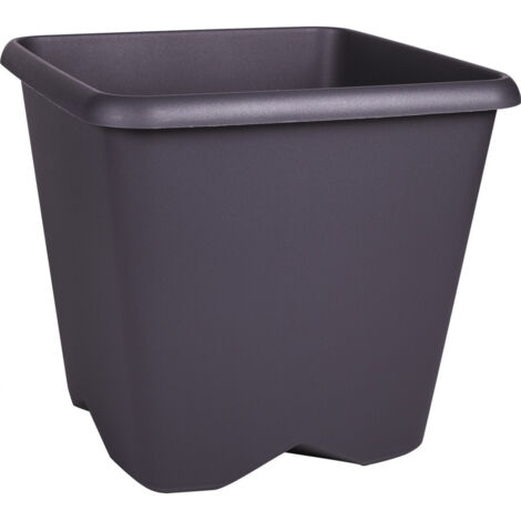 Pot de fleur carre chorus 35,6l anthracite - EDA