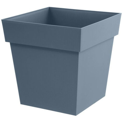 Pot de fleur Carré - EDA - Toscane - 50 cm - 87 L - Intérieur / Extérieur - 49,5 x 49,5 x H.52,5 cm - Bleu Jean